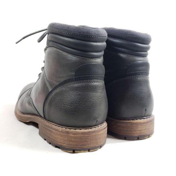 Sonoma Sheldon Mens 10.5 Wide Grey Ankle Boots With Lace-Up Closure & Padded - Picture 5 of 9